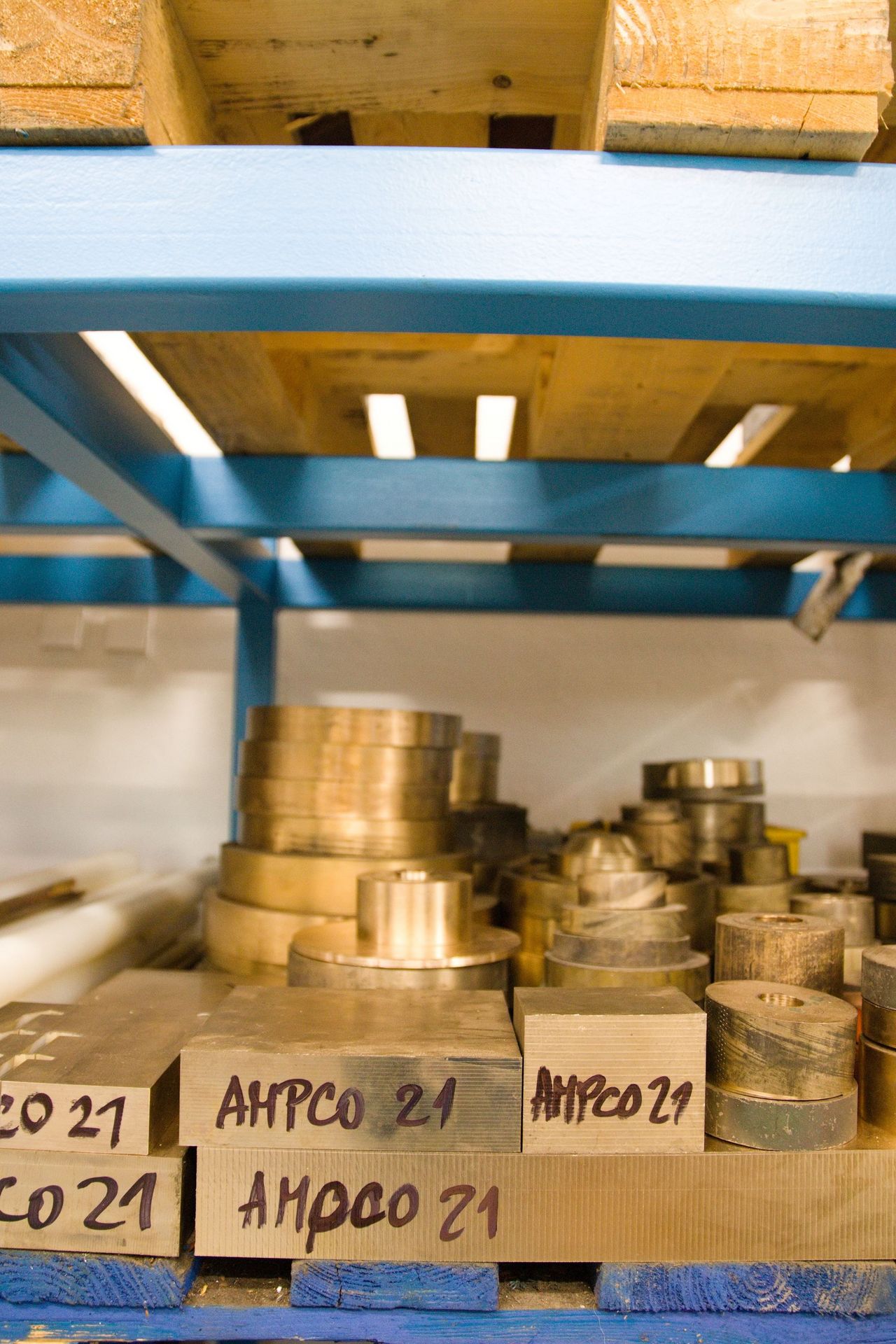 Gelagerte AMPCO-Bronzerohlinge